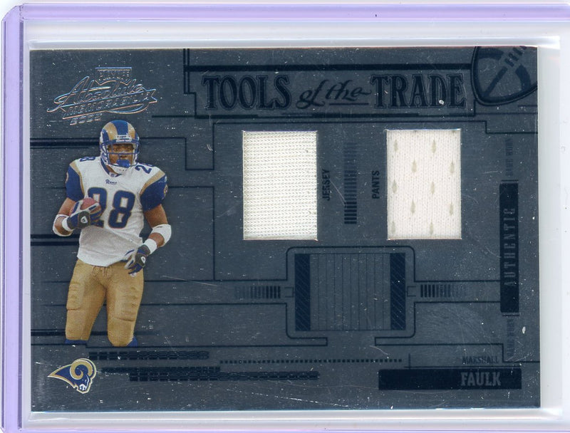 Marshall Faulk 2005 Donruss Playoff Absolute Tools of the Trade auth. game-used jersey/pants relic 