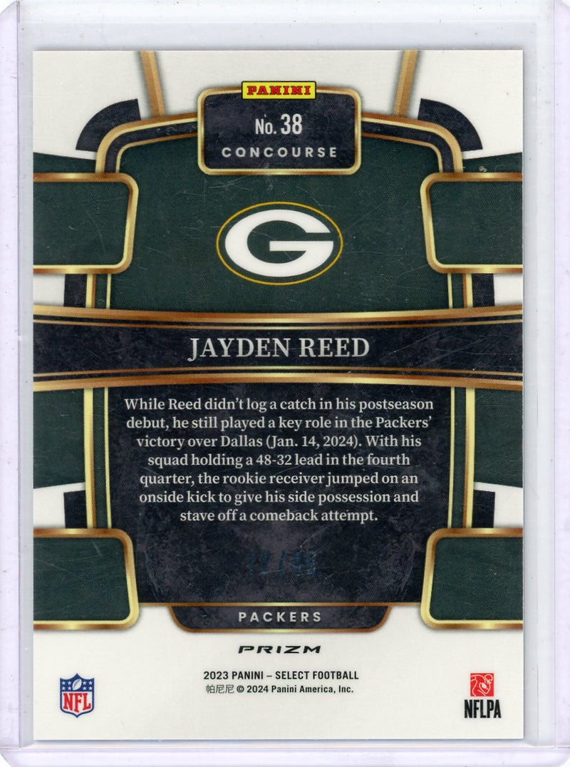 Jayden Reed 2023 Panini Select Red Disco Rookie 