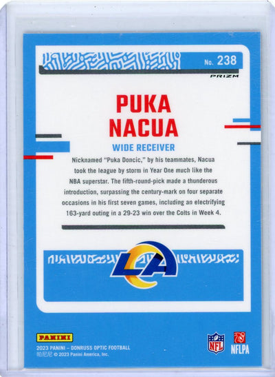 Puka Nacua 2023 Panini Donruss Optic Blue Hyper Rated Rookie