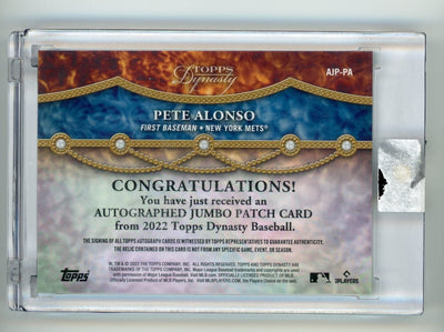 Pete Alonso 2022 Topps Dynasty 3/5 Auto #AJP-PA