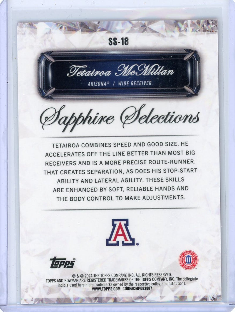 Tetairoa McMillian 2024 Bowman Chrome University Sapphire Selections Red 