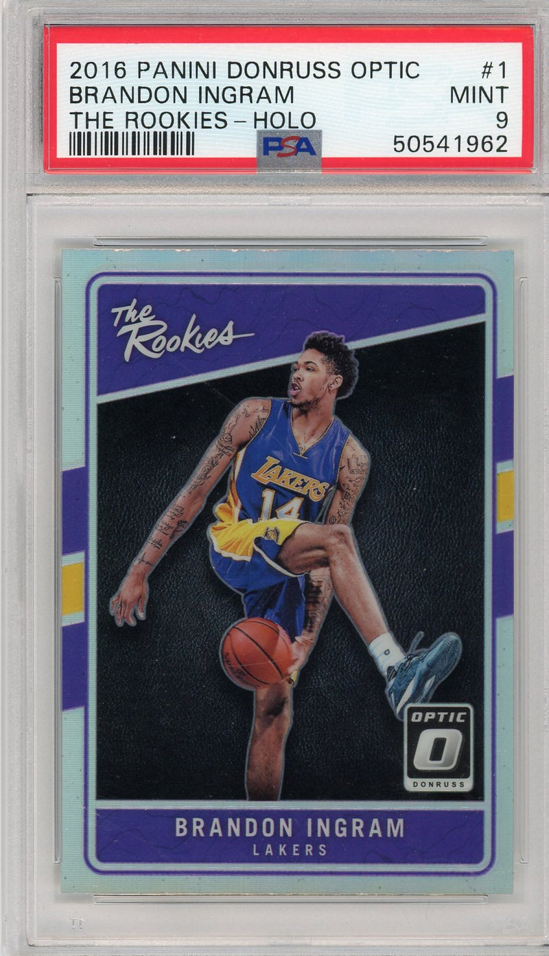 Brandon Ingram 2016 Panini Donruss Optic The Rookies holo prizm rookie card PSA 9