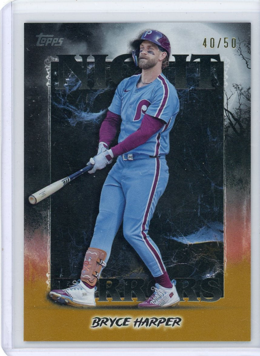 Bryce Harper 2025 Topps Update NIGHT TERRORS Gold #'d 40/50
