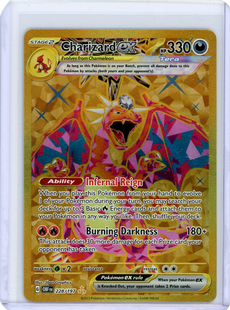 Charizard EX 2023 Pokemon rare lucky gold holo 228/197