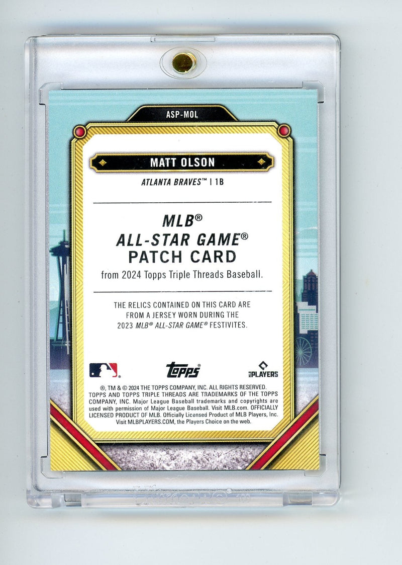 Matt Olson 2024 Topps Triple Threads All-Star Game Patch Card relic 