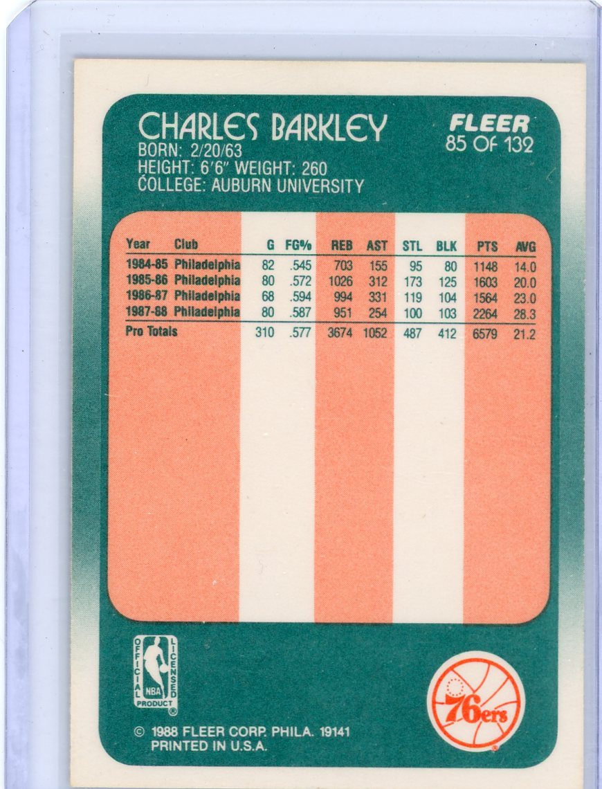 Charles Barkley 1988 Fleer #85