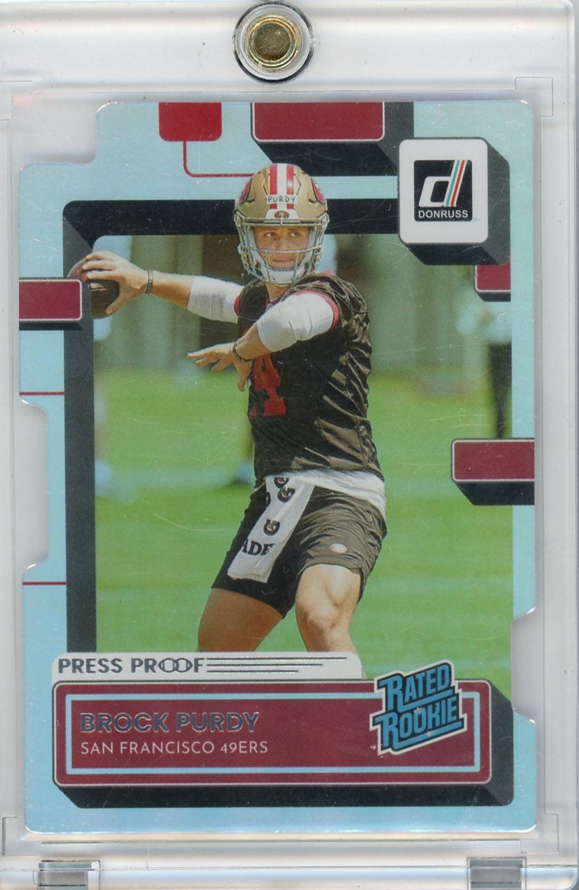 Brock Purdy 2022 Panini Donruss Press Proof Die-Cut Rookie #'d 34/75