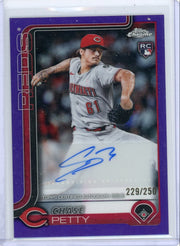Chase Petty 2025 Topps Chrome Update purple ref. autograph rookie card #'d 229/250