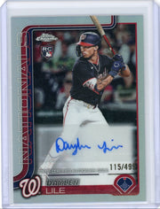 Daylen Lile 2025 Topps Chrome Update ref. autograph rookie card #'d 115/499
