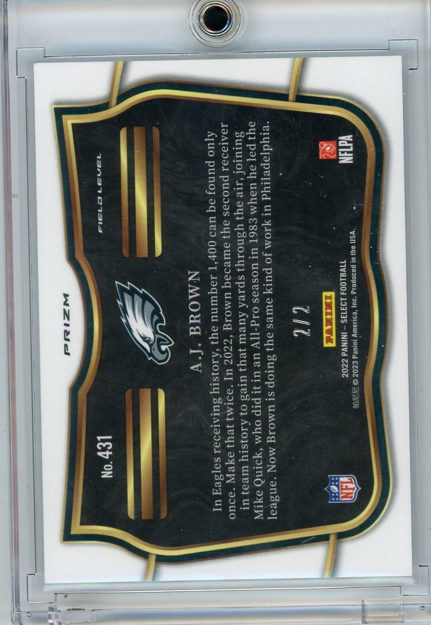 A.J. Brown 2022 Panini Select Field Level Snakeskin #'d 2/2