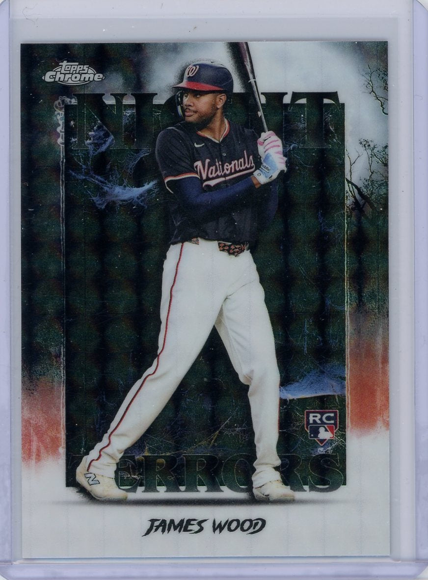James Wood 2025 Topps Chrome Update Night Terrors geometric ref. rookie card
