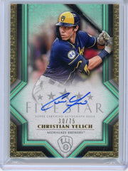 Christian Yelich 2023 Topps Five Star autograph aqua #'d 30/75