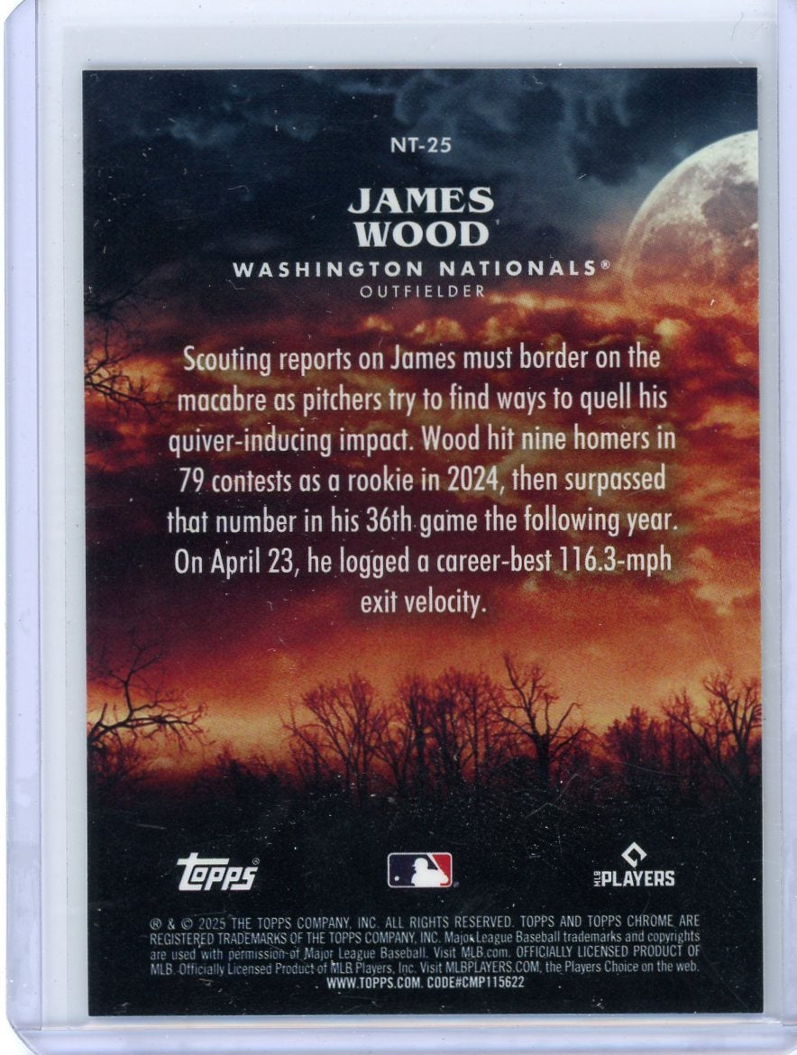 James Wood 2025 Topps Chrome Update Night Terrors geometric ref. rookie card
