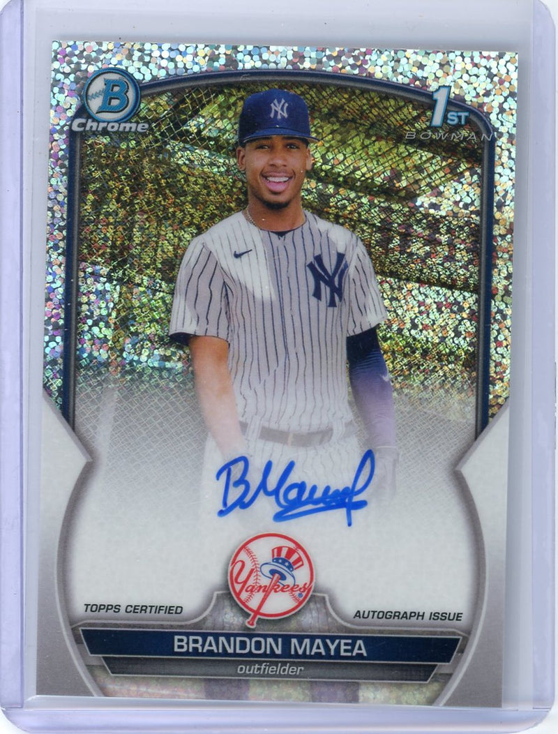 Brandon Mayea 2023 1st Bowman Chrome autograph speckle refractor 