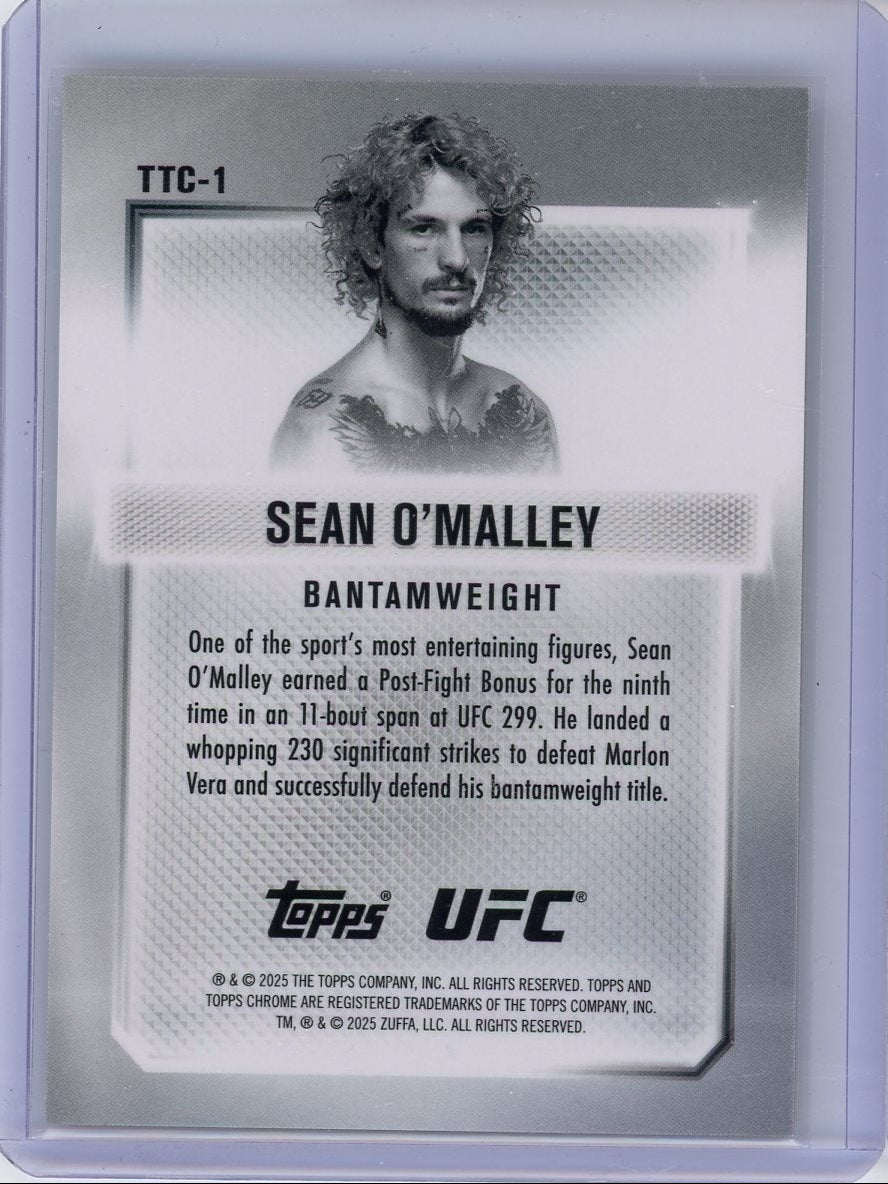 Sean O'Malley 2025 Topps Chrome Top of the Class gold ref. #'d 03/50