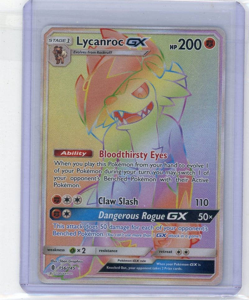 Lycanroc GX Pokémon Guardians Rising Rainbow Rare Full-Art 