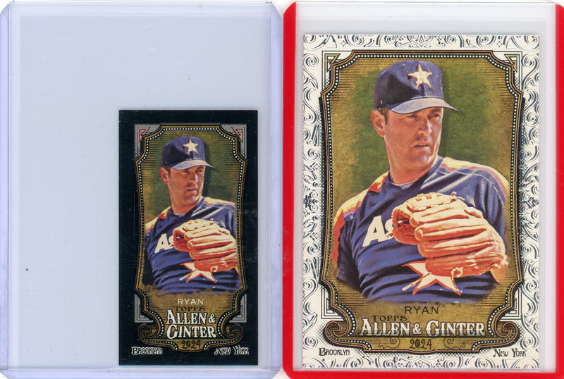 Nolan Ryan 2024 Topps Allen & Ginter Foil Filagree + mini black (2-card lot)