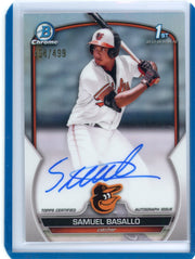 2023 Bowman Chrome Samuel Basallo 1st Bowman Chrome Auto 2023 Refractor 454/499 CPA-SB