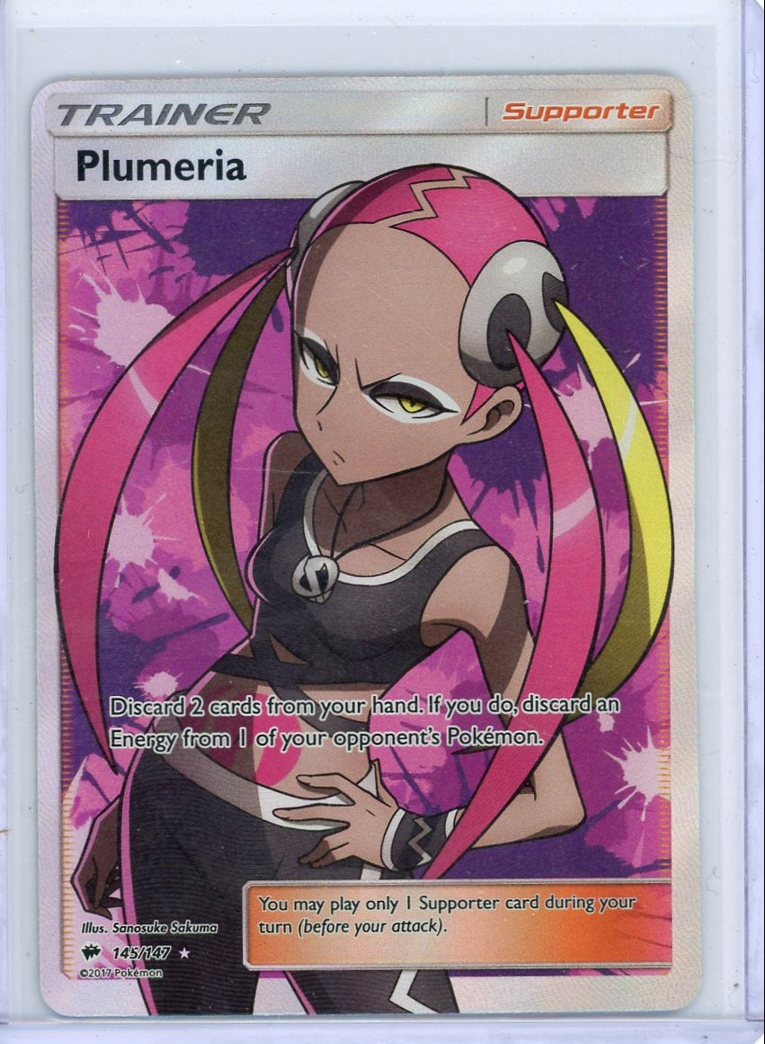 Plumeria Pokémon Burning Shadows Ultra Rare #145/147 (LP)