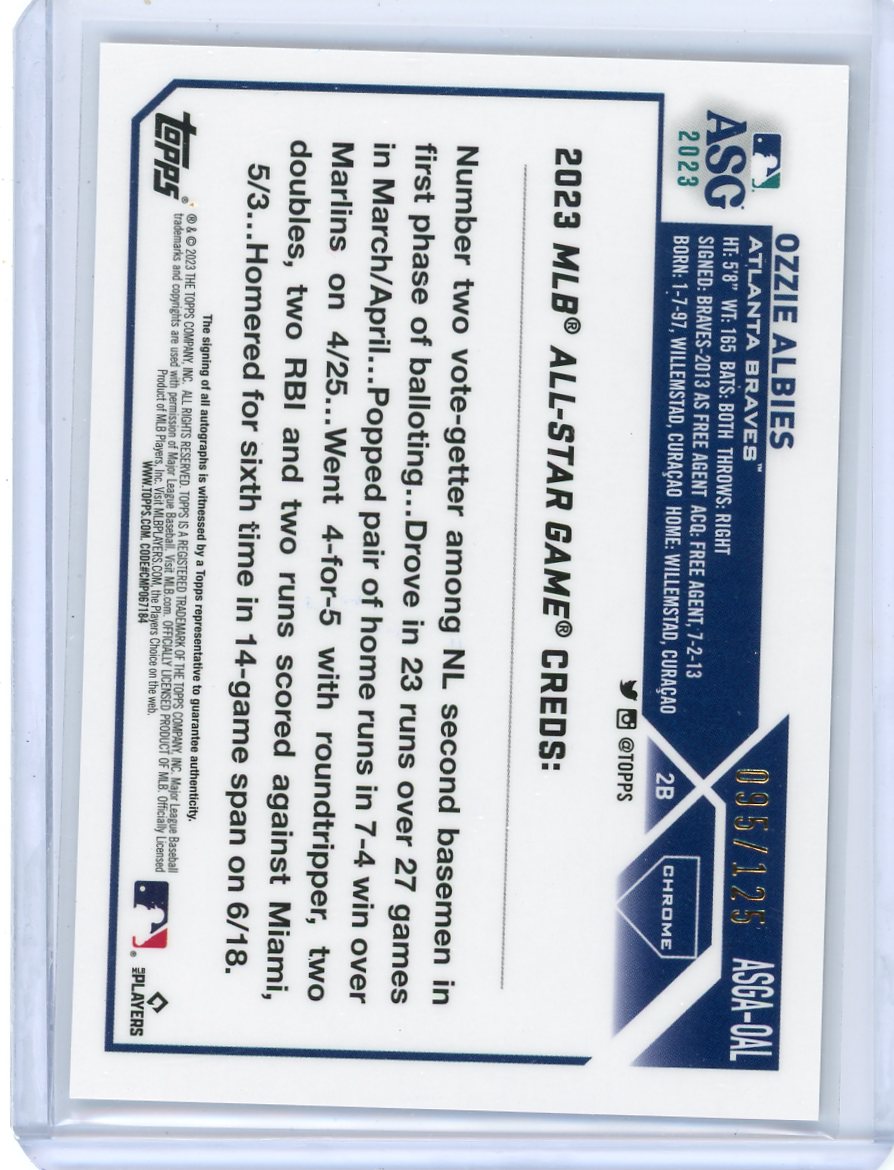 Ozzie Albies 2023 Topps Chrome ASG autograph x-fractor #'d 095/125
