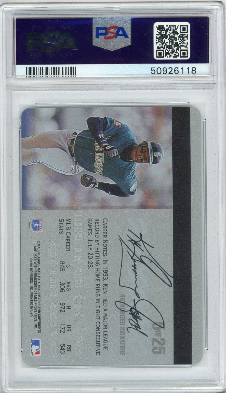 Ken Griffey Jr. 1995 Studio Platinum #5 PSA 10