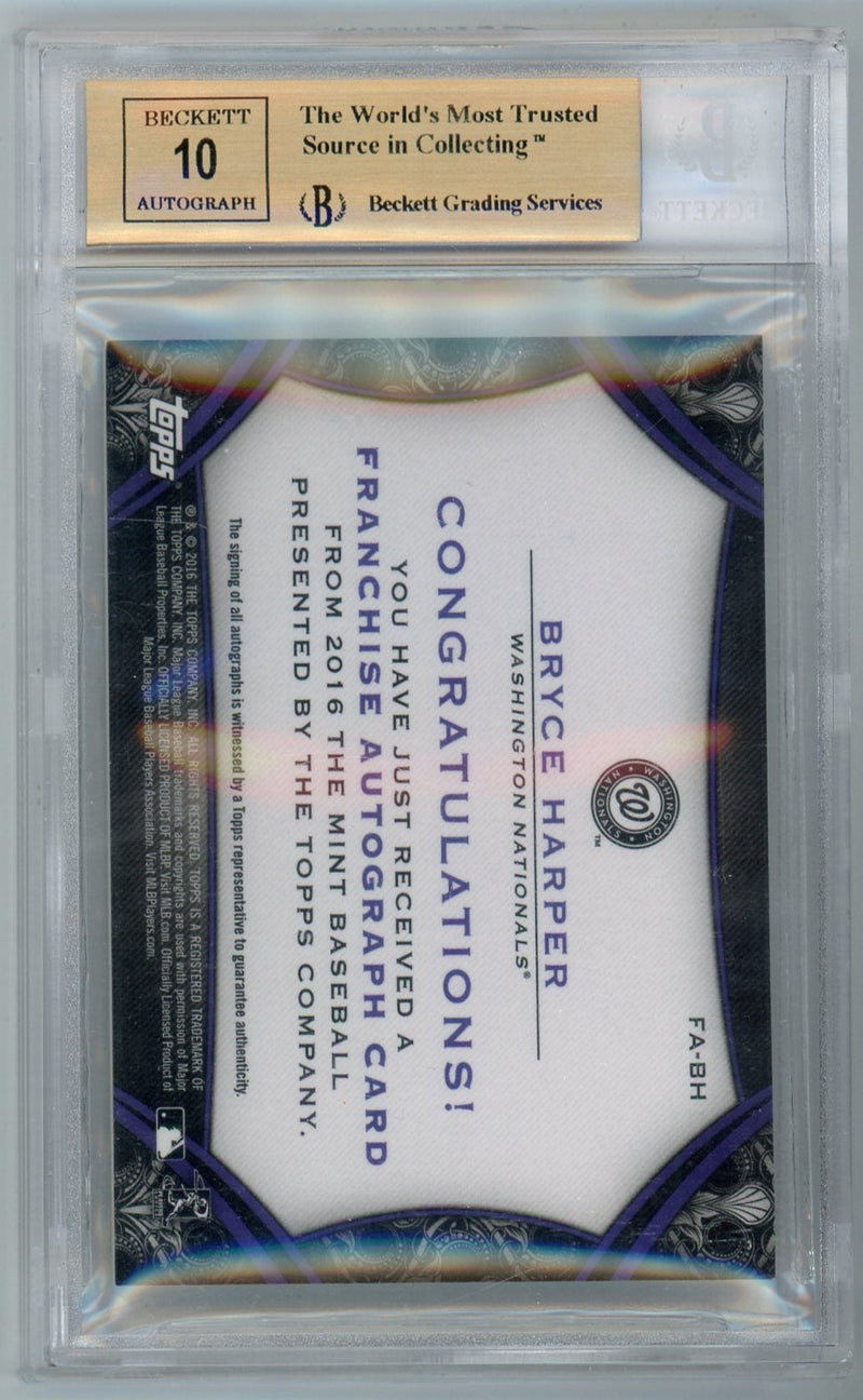 Bryce Harper 2016 Topps The Mint Franchise Autographs Purple 