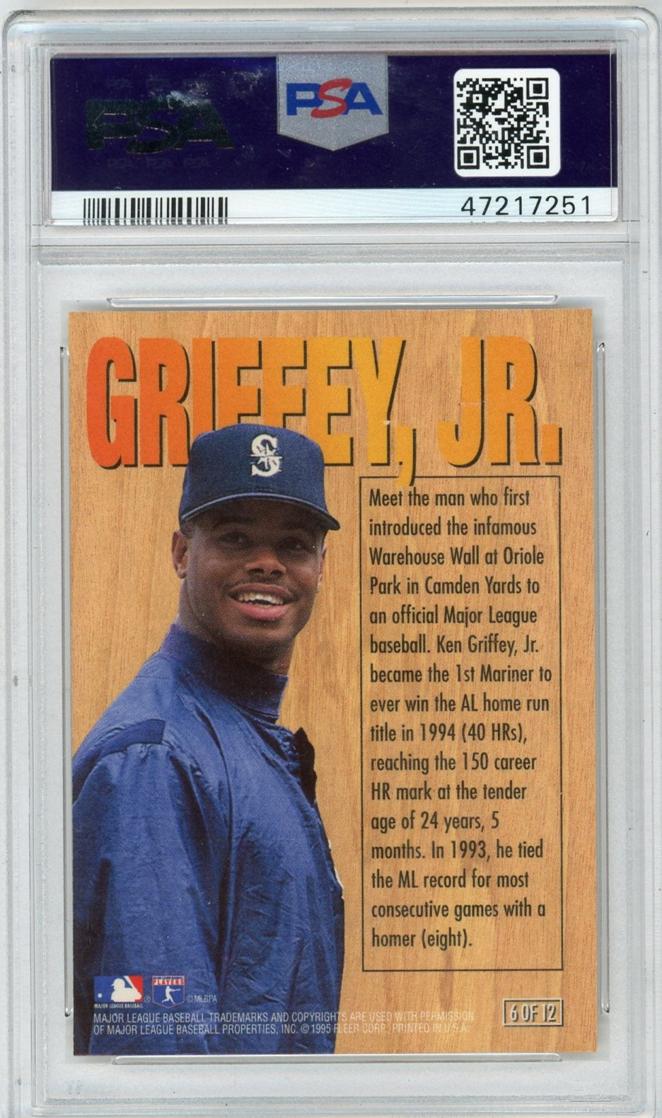 Ken Griffey Jr. 1996 Fleer Ultra Home Run Kings #6 PSA 10