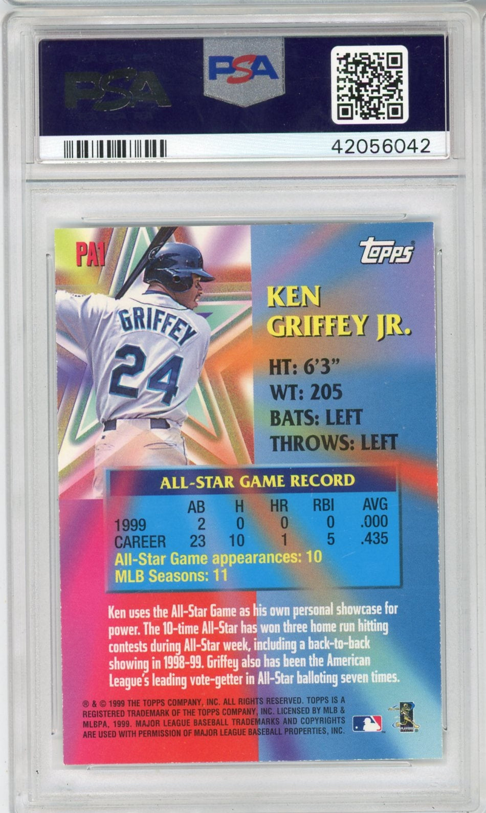 Ken Griffey Jr. 2000 Topps Perennial All-Stars PSA 10