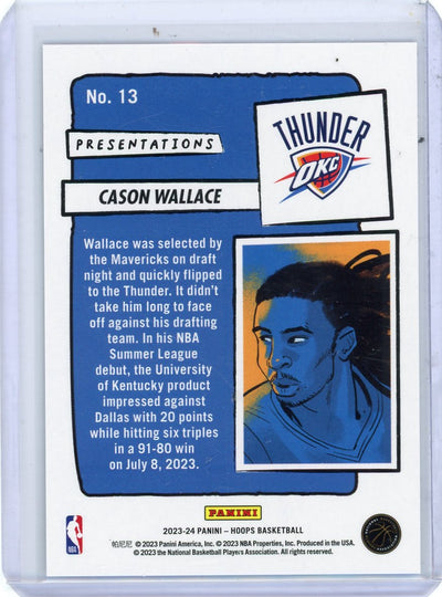 Cason Wallace 2023-24 Panini NBA Hoops Presentations SP rookie card
