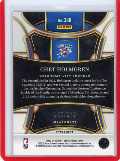 Chet Holmgren 2023-24 Panini Select Mezzanine Level Red Prizm #'d 120/175