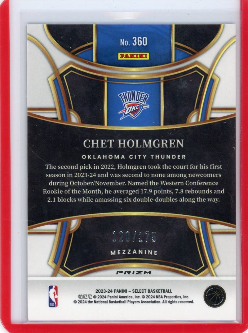 Chet Holmgren 2023-24 Panini Select Mezzanine Level Red Prizm 