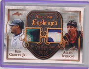 Ken Griffey Jr. / Allen Iverson 2018 Leaf All-Time Enshrined Dual Patch #'d 5/6