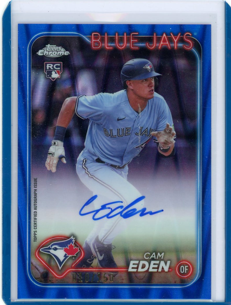 Cam Eden 2024 Topps Chrome blue raywave autograph rookie card 