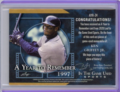 Ken Griffey Jr. 2020 Leaf In The Game Used Quad Patch #'d 22/35