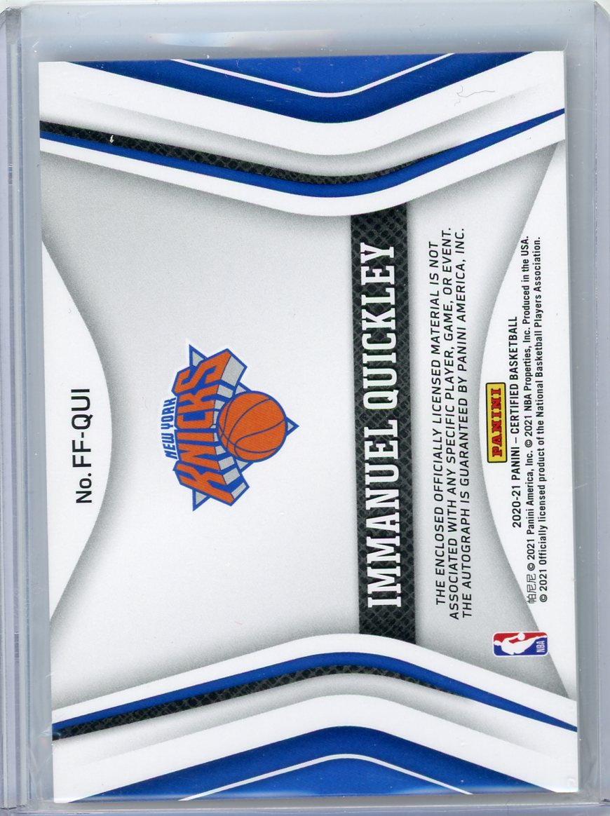 Immanuel Quickley 2020-21 Panini Certified Freshman Fabrics RPA #'d 12/99