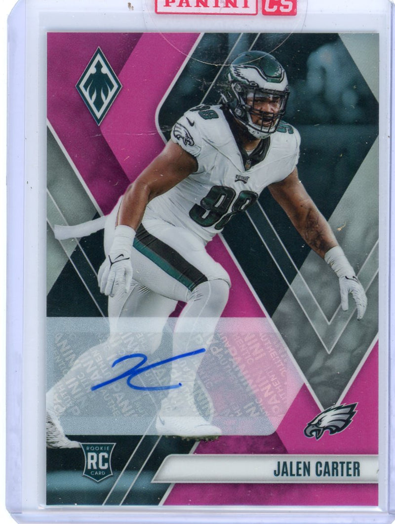 Jalen Carter 2023 Panini Phoenix autograph pink prizm rookie card 