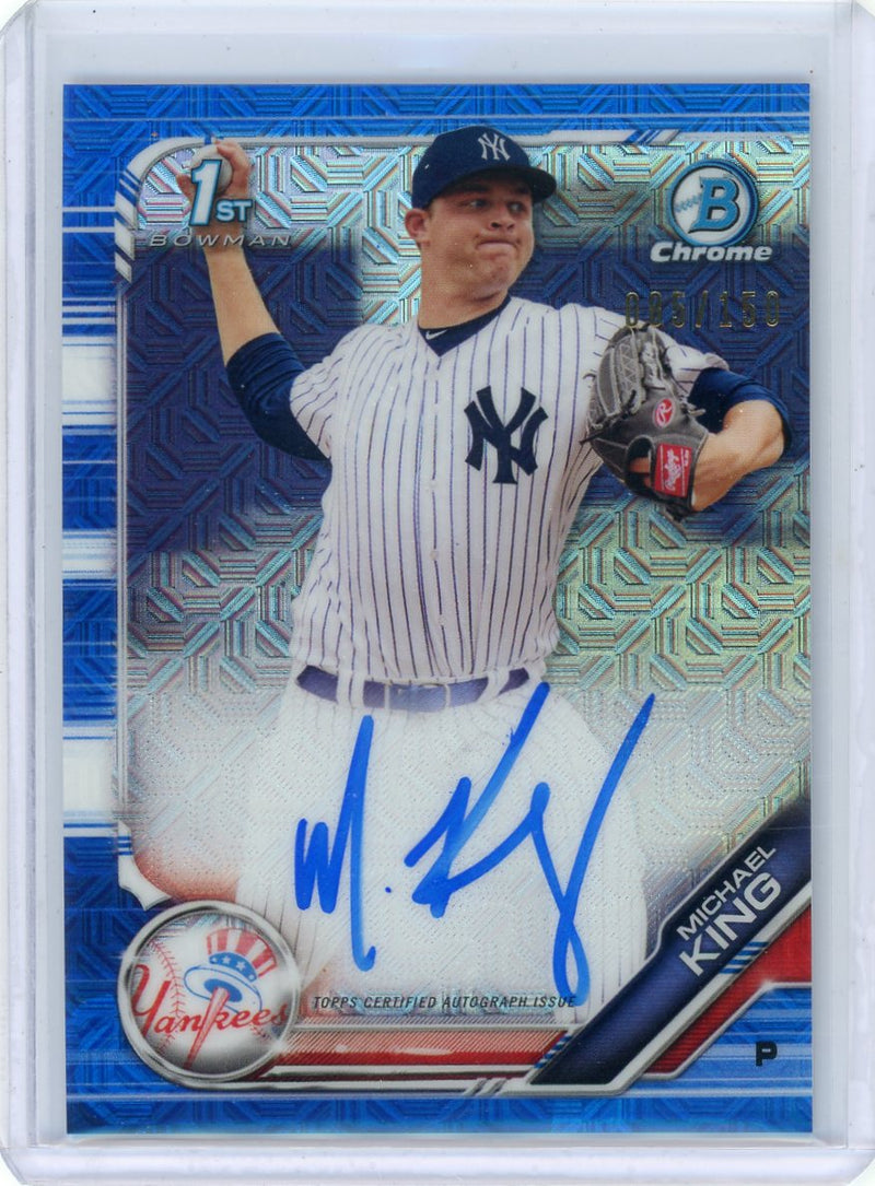 Michael King 2019 1st Bowman Chrome autograph blue mojo ref. 