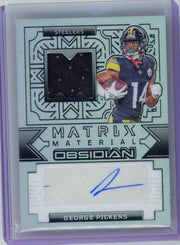 George Pickens 2024 Panini Obsidian Football Matrix Material Autograph #'d 69/99