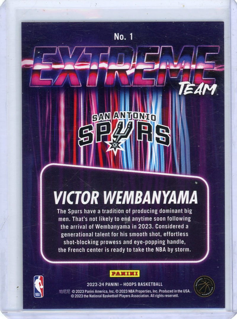 Victor Wembanyama 2023-24 NBA Hoops Extreme Team rookie card