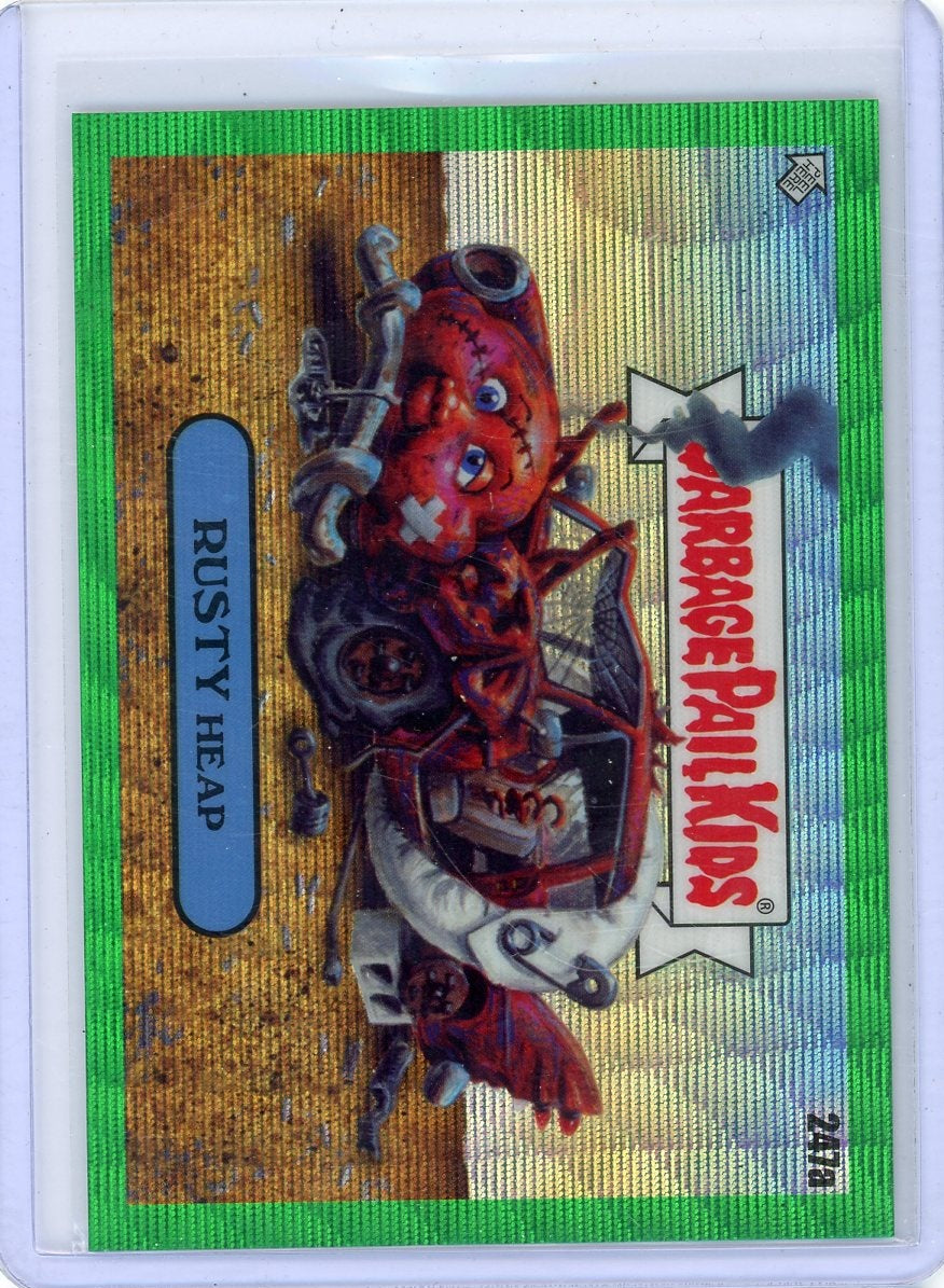 Rusty Heap 2023 Garbage Pail Kids Chrome #247a green wave refractor #'d 159/299