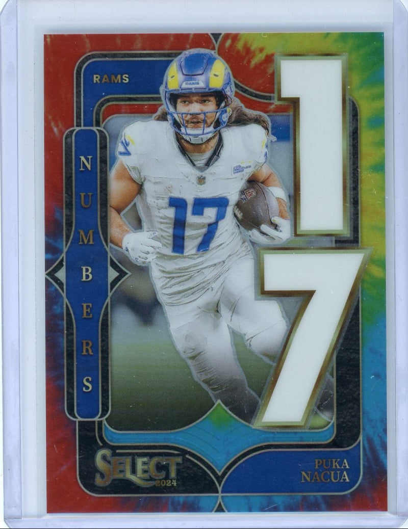 Puka Nacua 2024 Panini Select Football Numbers Tie-Dye 