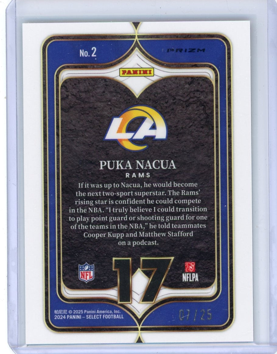 Puka Nacua 2024 Panini Select Football Numbers Tie-Dye #'d 07/25
