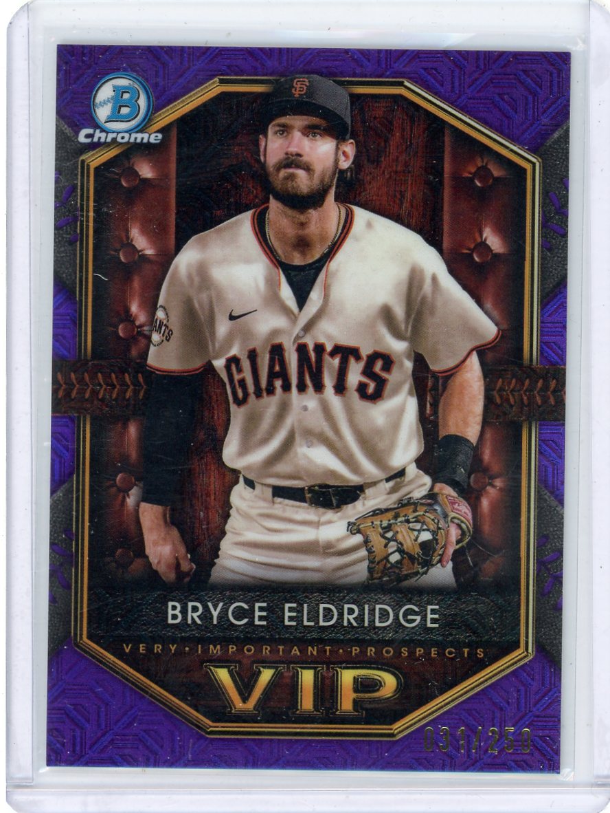 Bryce Eldridge 2025 Bowman Chrome VIP mojo purple refractor #'d 031/250