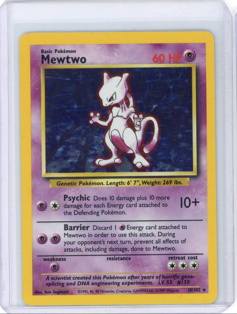 Mewtwo Pokémon Base Set Holo 