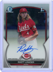 Rhett Lowder 2023 1st Bowman Chrome autograph refractor #'d 076/499