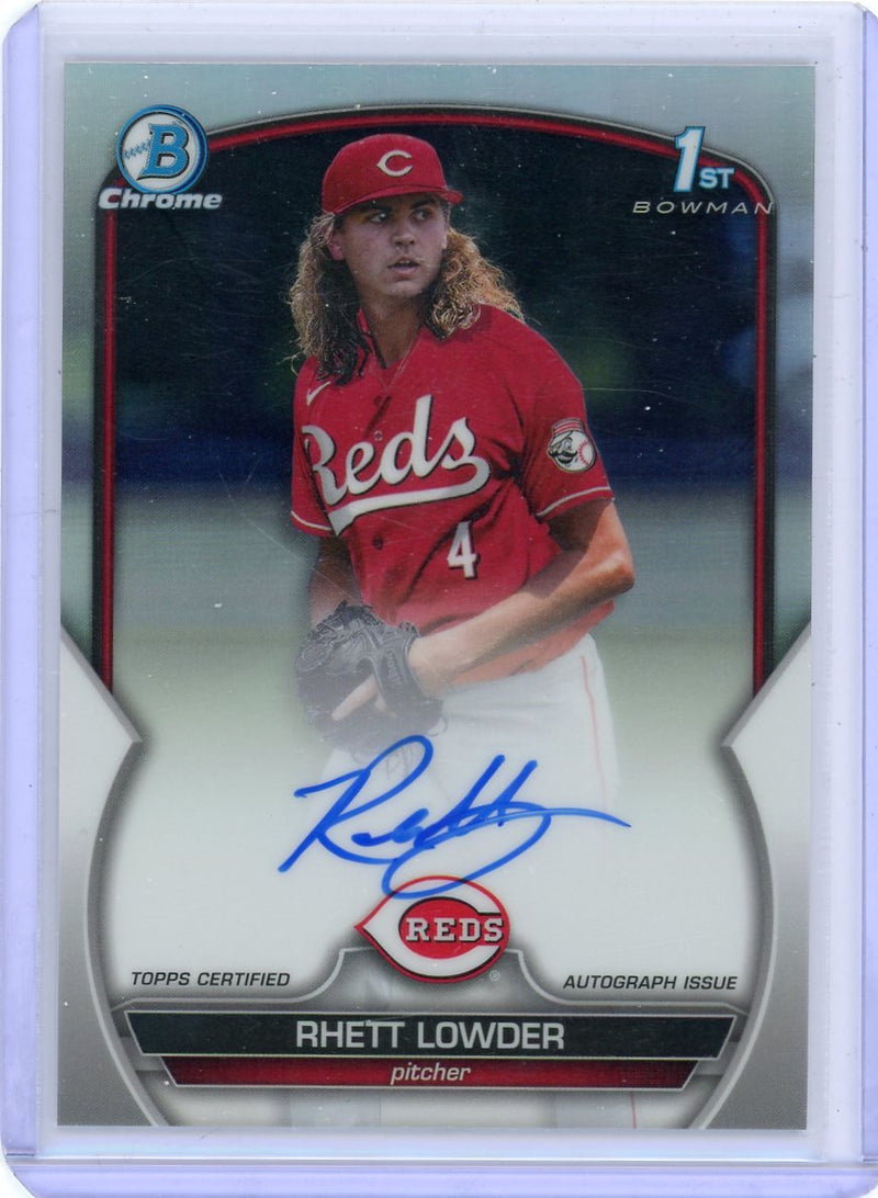 Rhett Lowder 2023 1st Bowman Chrome autograph refractor 