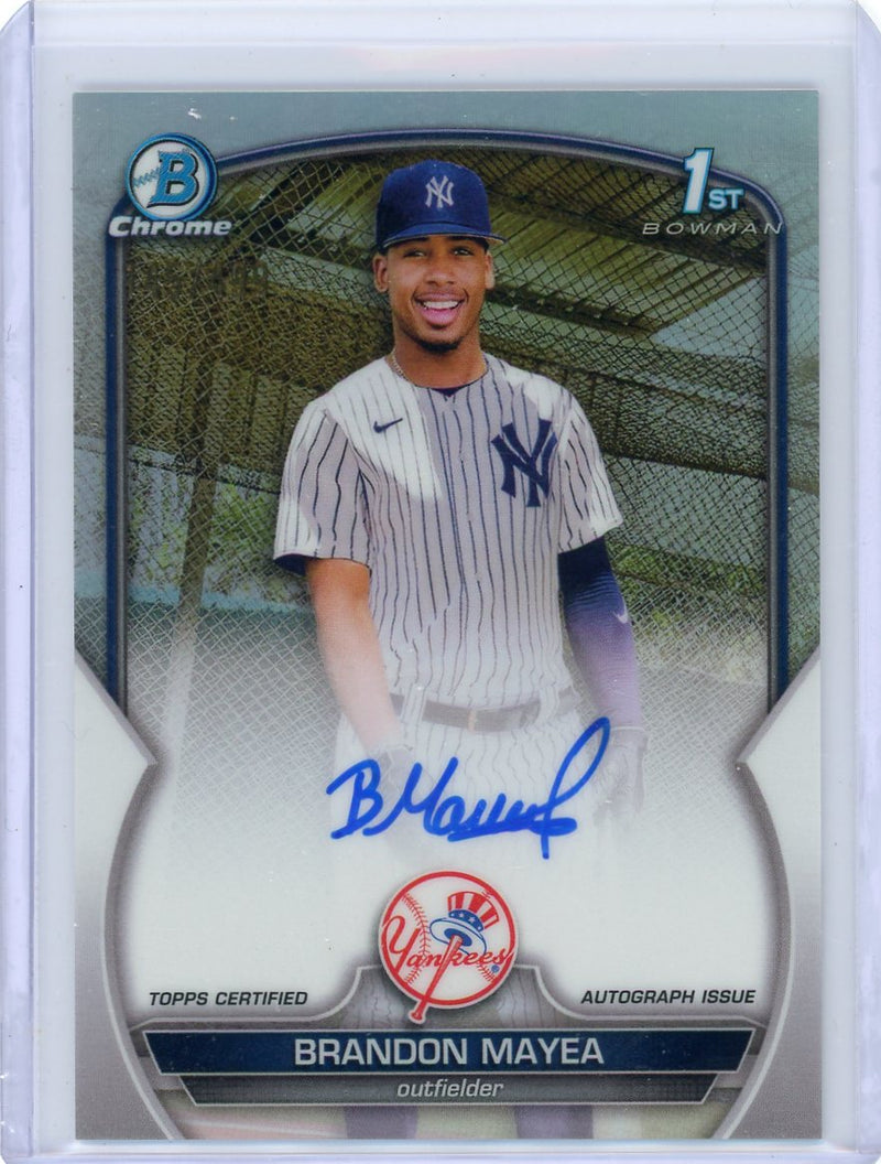 Brandon Mayea 2023 1st Bowman Chrome refractor autograph 