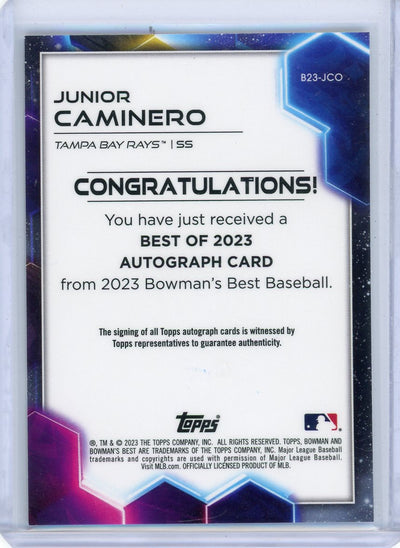 Junior Caminero 2023 Bowman's Best prospect autograph