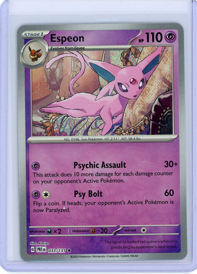 Espeon Pokémon Prismatic Evolutions Poke Ball Holo Rare 