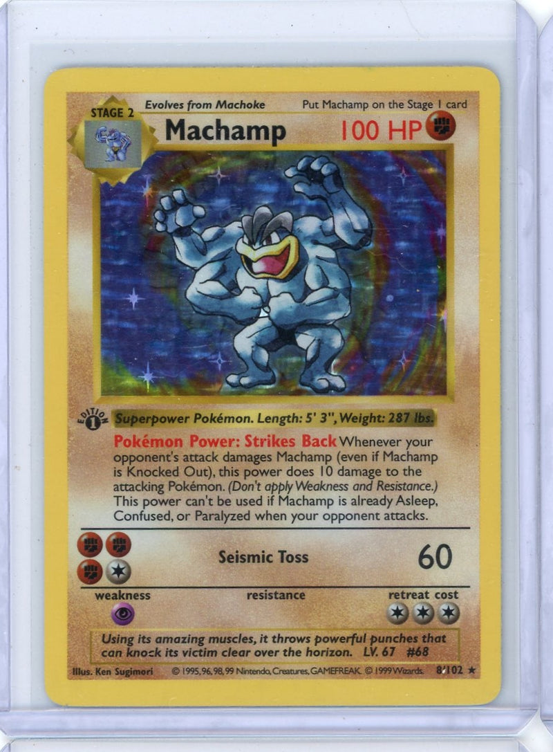 Machamp Pokémon 1st Edition Base Set Shadowless Holo 